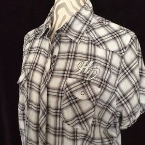 Women's 1x plaid Harley Davidson cotton shirt